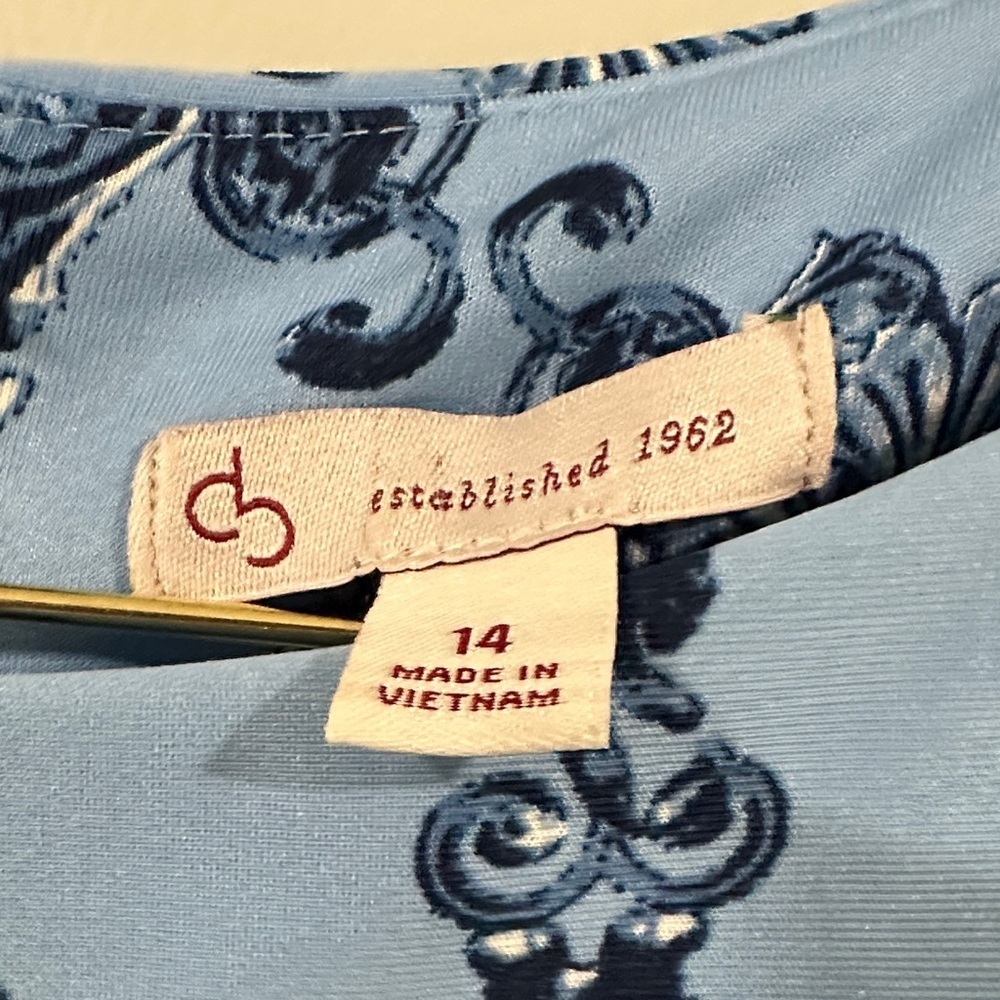 CB established Blue Patterned Midi Dress size 14 - Picture 2 of 10